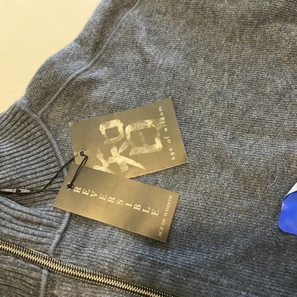 Age of Wisdom Reversible blue quarter zip sweater L - Picture 4 of 9